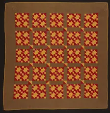 Bedcover (Jacobs Ladder quilt), United States, 19th century. Creator: Unknown
