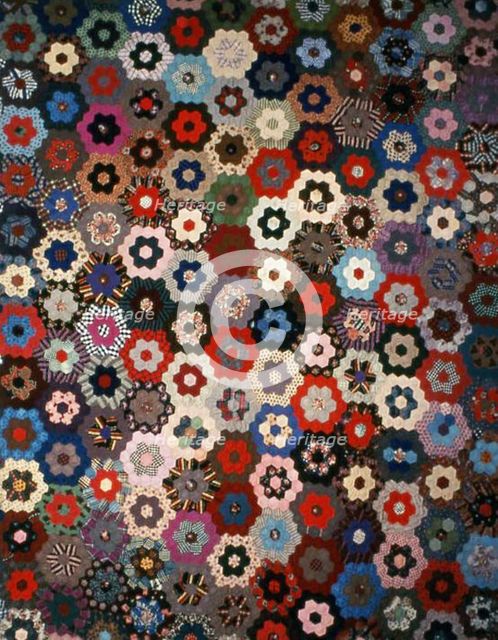 Bedcover (Mosaic or Honeycomb Quilt), United States, 1875/80. Creator: Unknown.