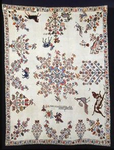 Bedcover, México, 1855. Creator: Unknown