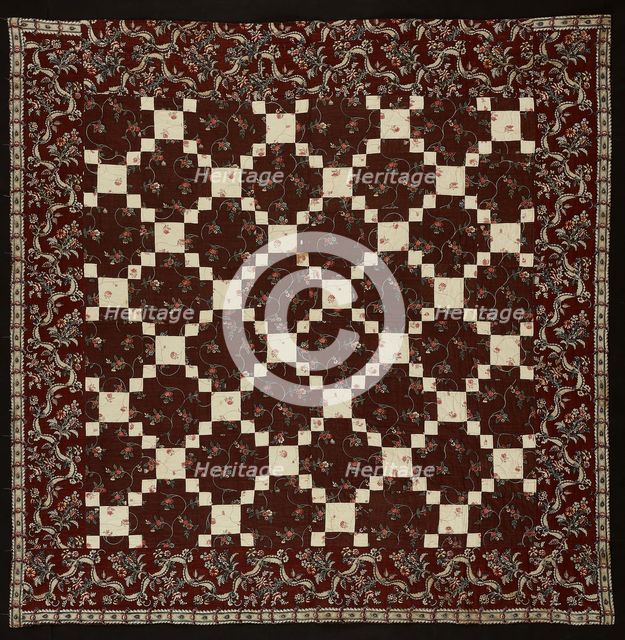 Bedcover (Nine Patch Quilt), United States, 1800/20. Creator: Unknown.
