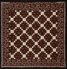 Bedcover (Nine Patch Quilt), United States, 1800/20. Creator: Unknown
