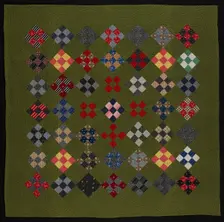 Bedcover ("Nine Patch" Quilt), United States, late 19th century. Creator: Unknown