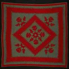 Bedcover ("Sawtooth" or "Jagged Square" Quilt), United States, c. 1890. Creator: Unknown