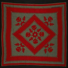 Bedcover ("Sawtooth" or "Jagged Square" Quilt), United States, c. 1890. Creator: Unknown