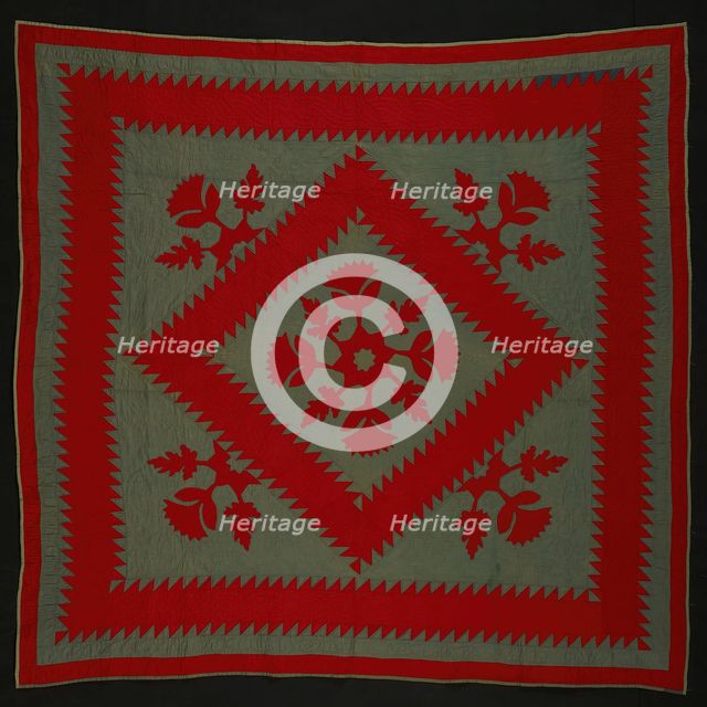 Bedcover ("Sawtooth" or "Jagged Square" Quilt), United States, c. 1890. Creator: Unknown.