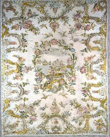 Bedcover Showing the Landing of Columbus, Italy, 1750/1800. Creator: Unknown