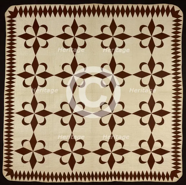 Bedcover ("Star and Crescent" Quilt), United States, early 19th century. Creator: Unknown.