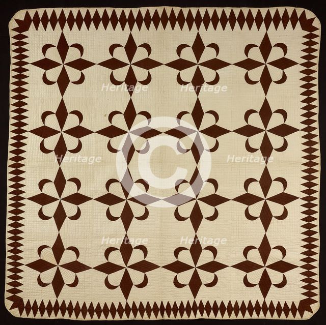 Bedcover ("Star and Crescent" Quilt), United States, early 19th century. Creator: Unknown.