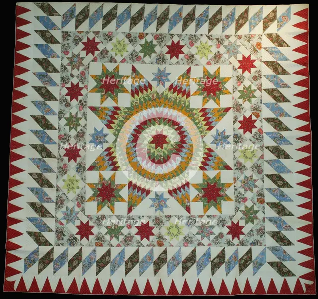 Bedcover (Star of Bethlehem Quilt), New York, c. 1830. Creator: Unknown.