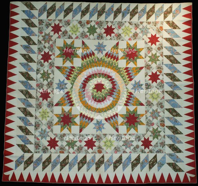 Bedcover (Star of Bethlehem Quilt), New York, c. 1830. Creator: Unknown.
