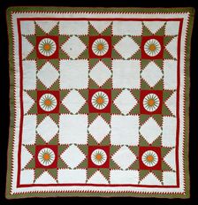 Bedcover (Sunburst or Feathered Edged Star Quilt), United States, c. 1830. Creator: Unknown