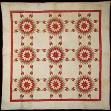 Bedcover (Sunburst Quilt), United States, c. 1850. Creator: Unknown