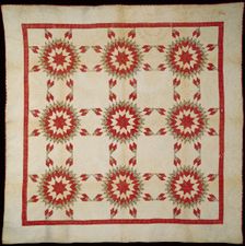 Bedcover (Sunburst Quilt), United States, c. 1850. Creator: Unknown
