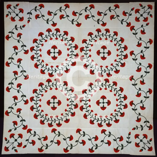 Bedcover (Quilt Top), Pennsylvania, 1850 or later. Creator: Susan Major.