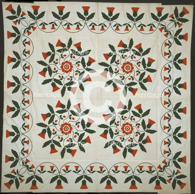 Bedcover (Quilt Top), Pennsylvania, 1850 or later. Creator: Susan Major.