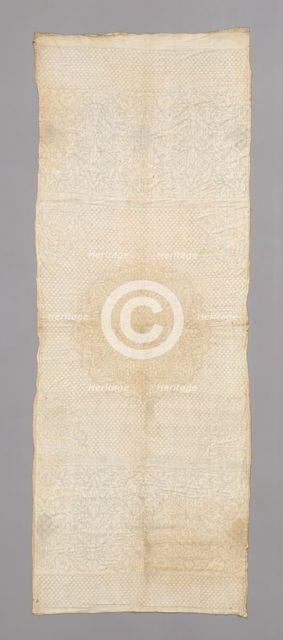 Bedcover (Unfinished in Three Sections), France, 18th century. Creator: Unknown.