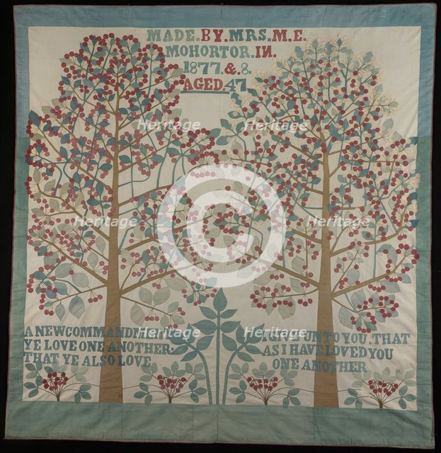 Bedcover, United States, 1877/78. Creator: M. E. Mohortor.