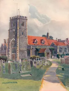 Beddington Church 1912, (1914). Artist: James S Ogilvy