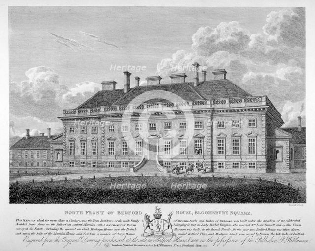 Bedford House, Bloomsbury Square, Bloomsbury, London, 1822. Artist: Bartholomew Howlett