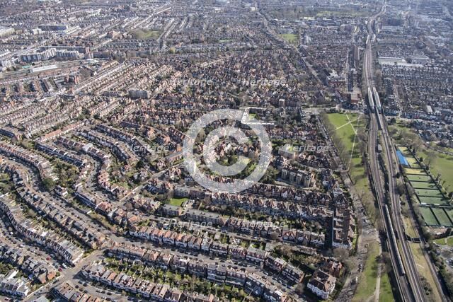 Bedford Park, considered a prototype for later garden suburbs and cities, London, 2018. Creator: Historic England Staff Photographer.