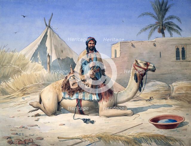 'Bedouin and Camel', 1830. Artist: Emile Prisse D'Avennes
