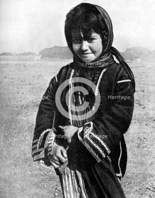 Bedouin girl in the Syrian desert, 1936. Artist: HJ Shepstone