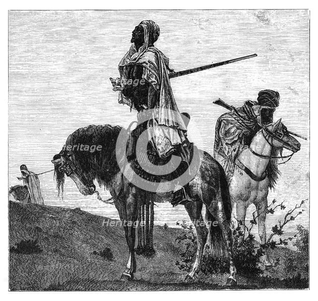 Bedouins at prayer, c1890. Artist: Unknown