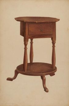Bedside Table, 1940. Creator: Isidore Sovensky
