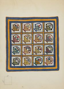 Bedspread, 1936. Creator: Irene Schaefer