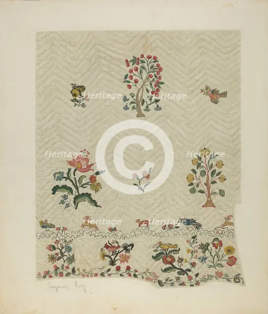 Bedspread, c. 1941. Creator: Suzanne Roy.