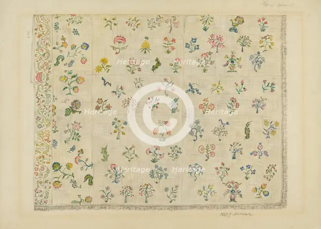 Bedspread, c. 1936. Creator: Mary Berner.