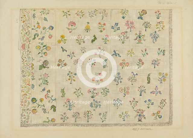 Bedspread, c. 1936. Creator: Mary Berner.