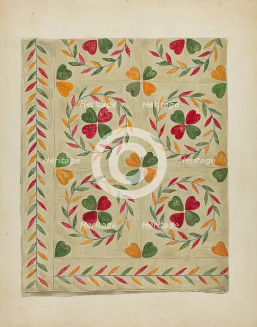 Bedspread, c. 1936. Creator: Mary Berner.