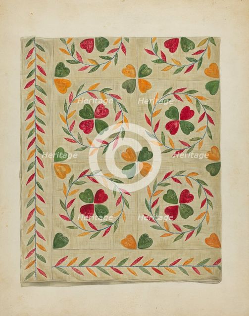 Bedspread, c. 1936. Creator: Mary Berner.