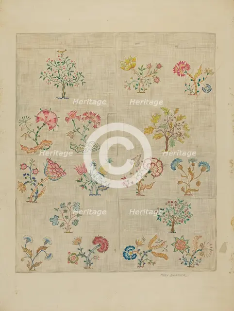Bedspread, c. 1936. Creator: Mary Berner.