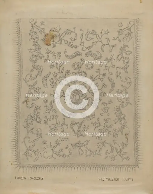 Bedspread, c. 1937. Creator: Andrew Topolosky.