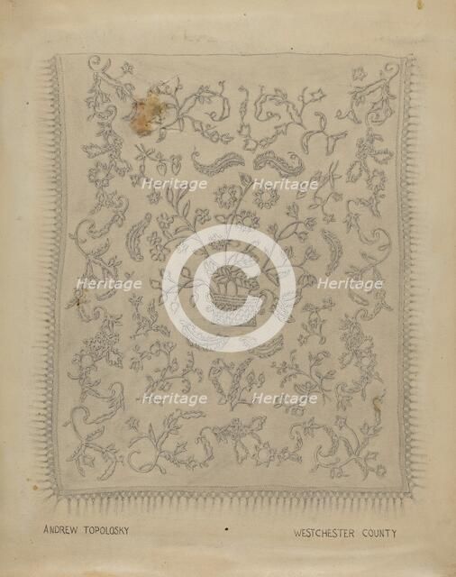 Bedspread, c. 1937. Creator: Andrew Topolosky.