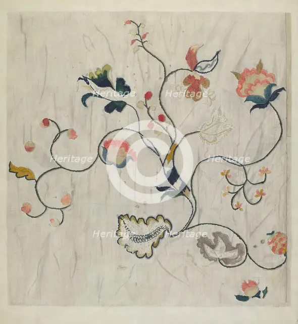 Bedspread (Detail), c. 1938. Creator: Mildred E Bent.