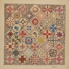 Bedspread (Detail of Center), c. 1937. Creator: Charlotte Winter