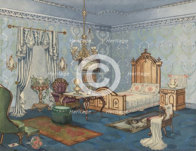 Bedroom, 1882, c. 1941. Creator: Perkins Harnly.