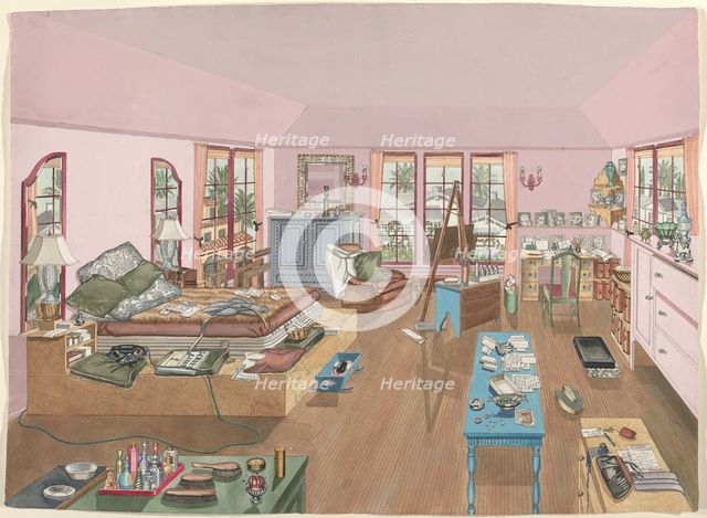 Bedroom, 1940, 1935/1942. Creator: Perkins Harnly.