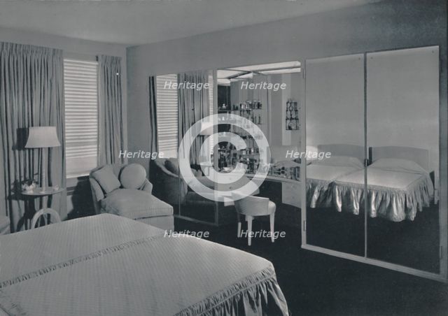 'Bedroom designed by James F. Eppenstein, Chicago', 1942. Artist: Unknown.