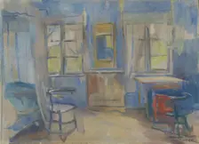 Bedroom, Einabu in Folldal, 1920. Creator: Harriet Backer