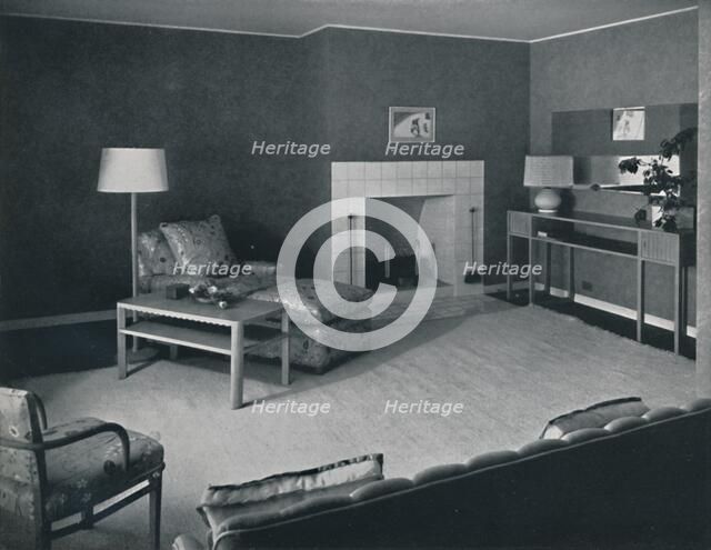 'Bedroom in the house of Mr. Anatole Litvak in Saint Monica, California', 1942. Artist: Unknown.