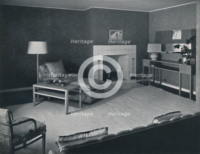 'Bedroom in the house of Mr. Anatole Litvak in Saint Monica, California', 1942. Artist: Unknown.