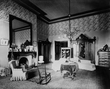 Bedroom in the White House, Washington, D.C., 1893. Creator: Frances Benjamin Johnston
