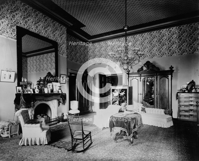 Bedroom in the White House, Washington, D.C., 1893. Creator: Frances Benjamin Johnston.