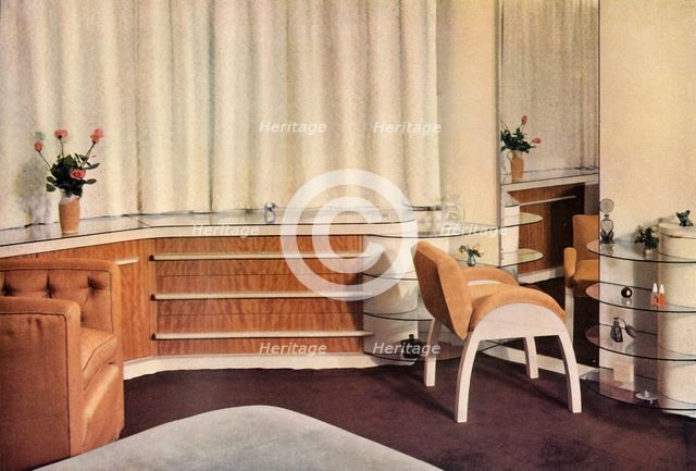 'Bedroom in Hampstead, London, designed by J. Duncan Miller for Mrs. Schneerson', 1937. Creator: Unknown.