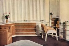 Bedroom in Hampstead, London, designed by J. Duncan Miller for Mrs. Schneerson 1937. Creator: Unknown