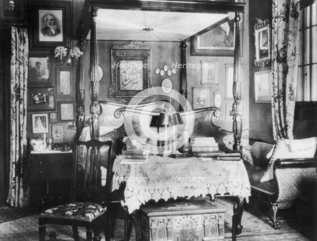 Bedroom, Mrs. Phoebe Apperson Hearst's home, Pleasanton, California, 1920s. Creator: Frances Benjamin Johnston.